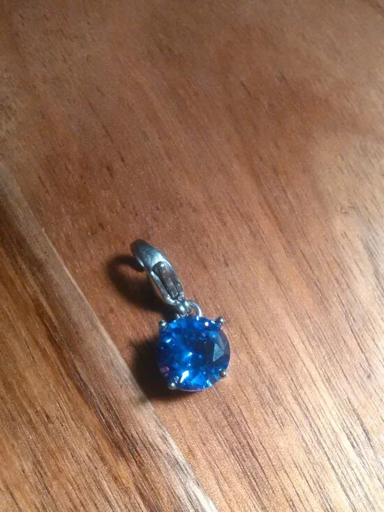 Multi-Faceted Purple Crystal Stainless Steel Charm - Picture 8 of 14